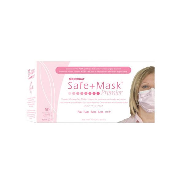 Medicom Premier Earloop Face Mask - Pink (50pcs)